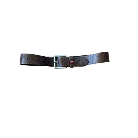 Abercrombie Spelled Out Brown Leather Belt Moose Small-Medium (24”-30”) - Picture 5 of 7